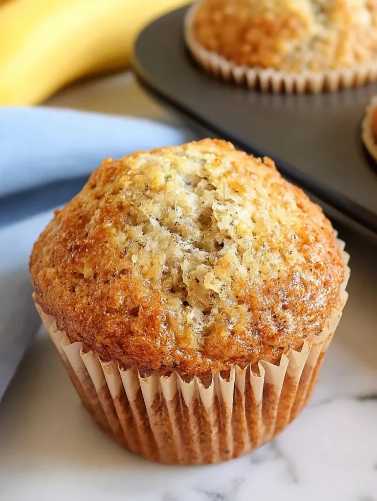 Delicious homemade banana muffins fresh out of the oven