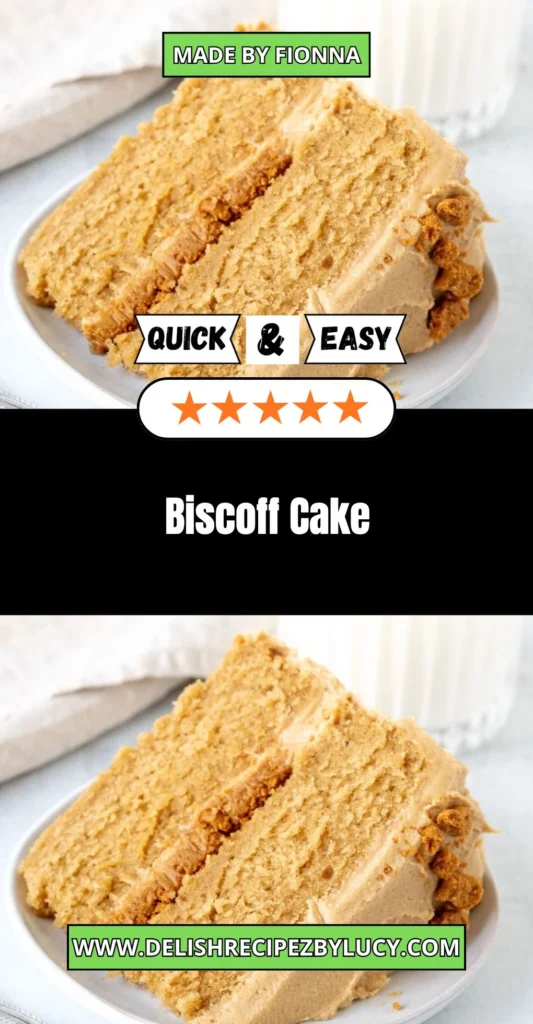 Delicious Biscoff Cake topped with creamy frosting and caramelized biscuit crumbs