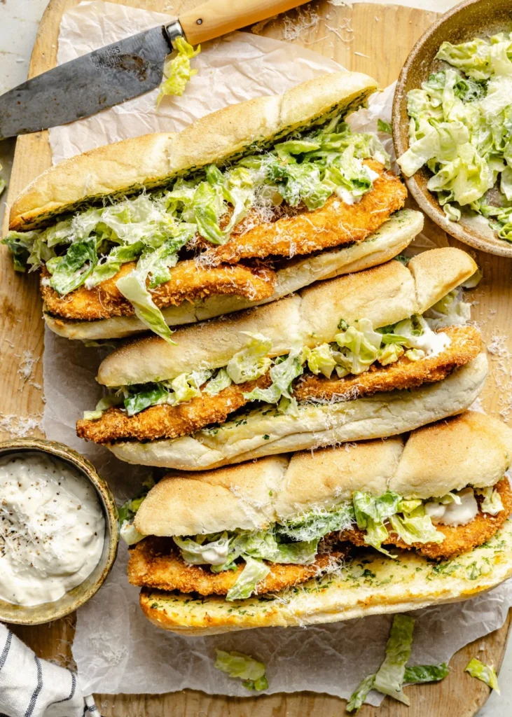 Delicious Chicken Caesar Sandwiches ready to be enjoyed