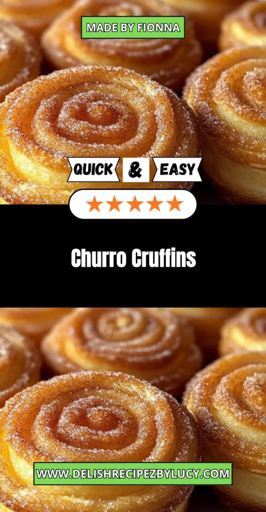 Delicious Churro Cruffins topped with cinnamon sugar, perfect for dessert lovers.