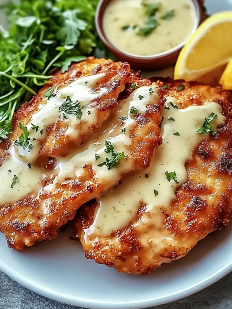 Crispy Malibu Chicken served with Creamy Mustard Magic sauce on a plate