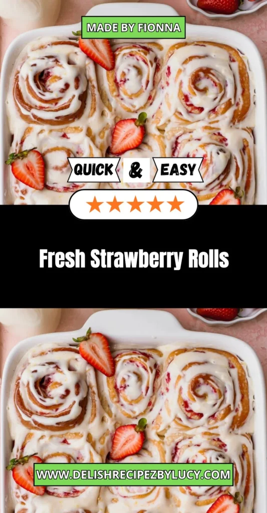 Delicious fresh strawberry rolls served on a plate