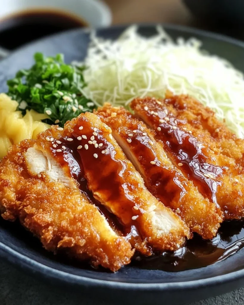 Japanese Katsu Bowls topped with Tonkatsu Sauce, a flavorful culinary experience.