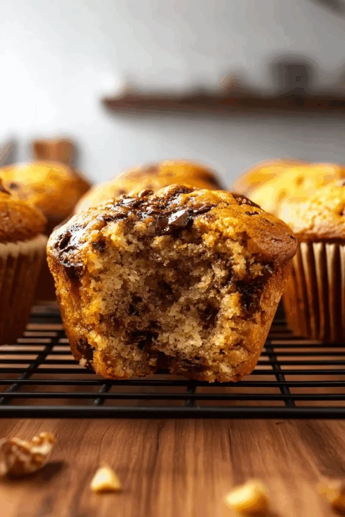Deliciously moist banana bread muffins fresh out of the oven