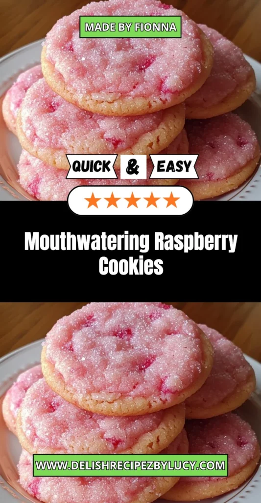 Deliciously baked raspberry cookies with a vibrant color and enticing aroma