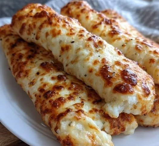 Crispy mozzarella cheese sticks served with marinara sauce for dipping