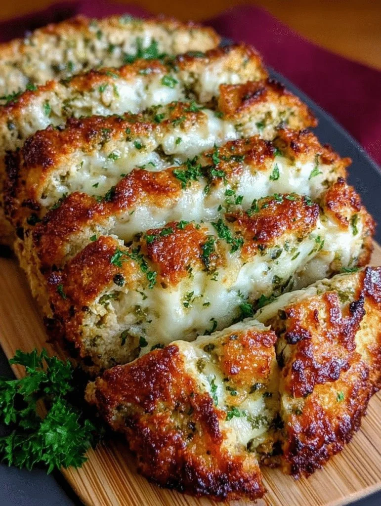 Delicious Parmesan Chicken Meatloaf sliced and served on a plate