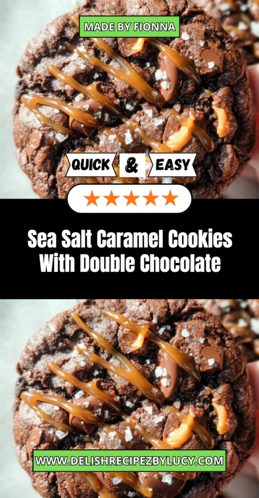 Delicious sea salt caramel cookies with rich double chocolate toppings