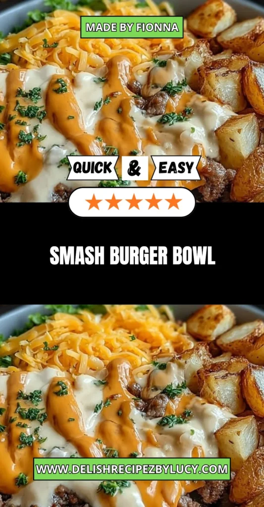 Delicious Smash Burger Bowl with ingredients in a vibrant presentation