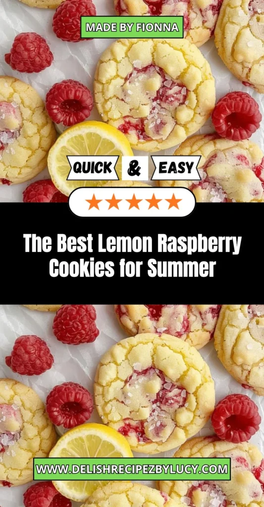 Freshly baked lemon raspberry cookies with a zesty flavor