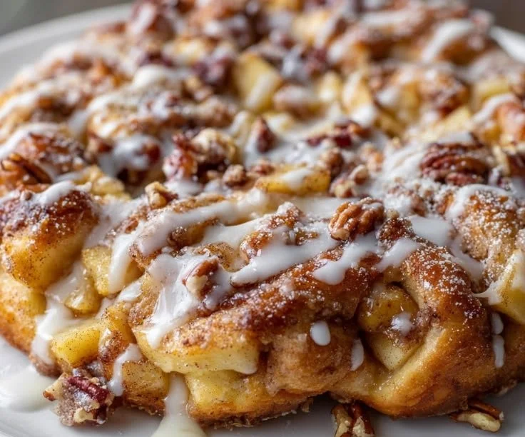 Apple Fritter Focaccia showcasing crispy crust and juicy apple filling
