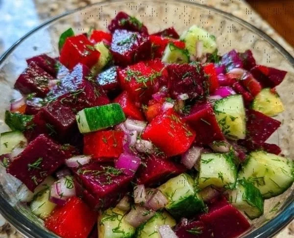 Vibrant Beet Cucumber Salad with fresh ingredients