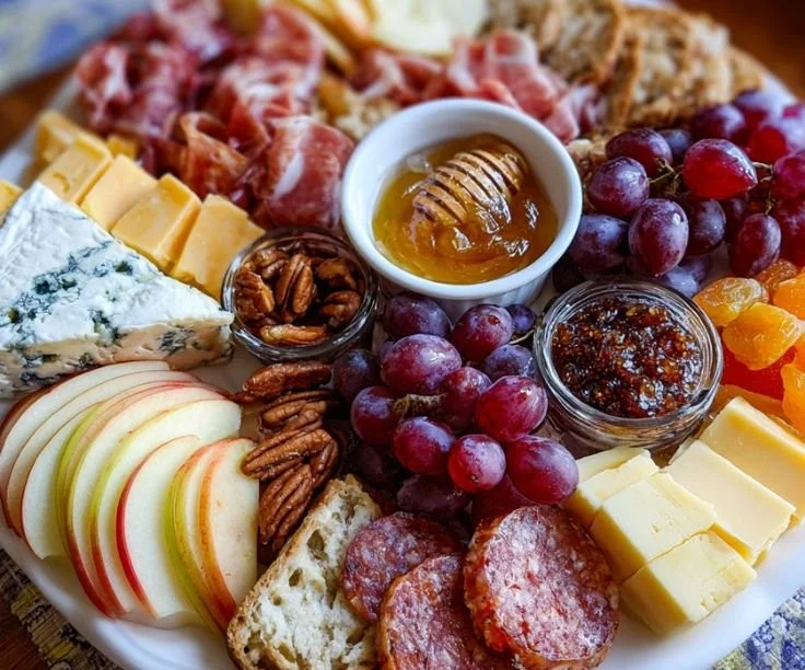 Best charcuterie board featuring creamy delights and an array of appetizers.