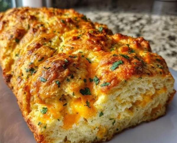 Homemade Cheddar Bay Biscuit bread fresh out of the oven