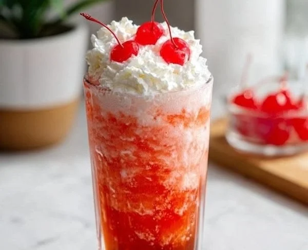 A delicious Cherry Coke Freeze ready to enjoy on a hot day.