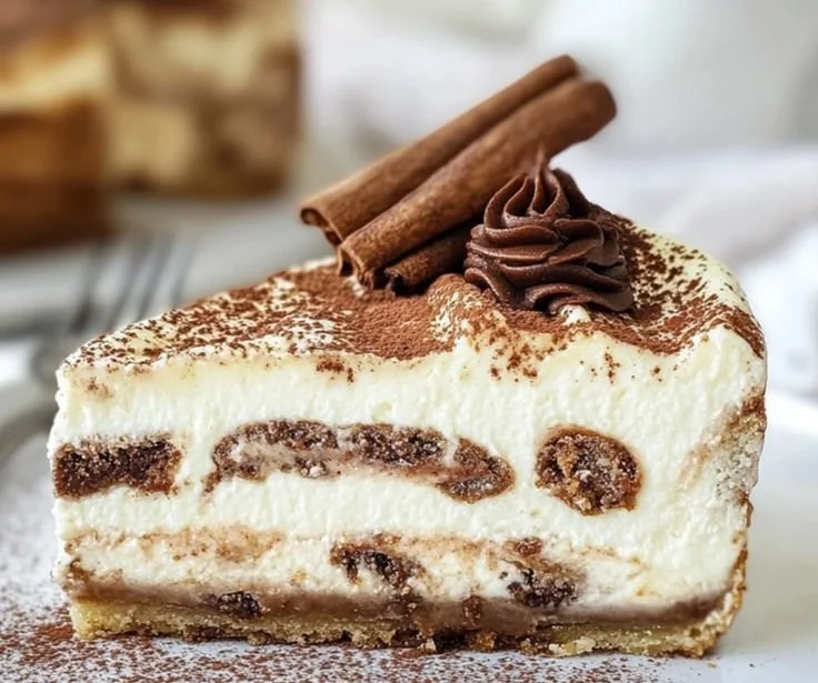 Delicious Cinnamon Roll Cheesecake with creamy texture and cinnamon swirls