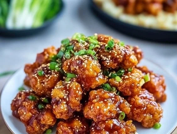 Deliciously crispy Korean Fried Chicken served with dipping sauce