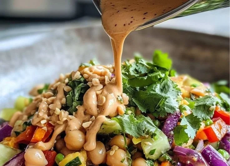 Crunchy Thai Chickpea Salad with vibrant vegetables and herbs