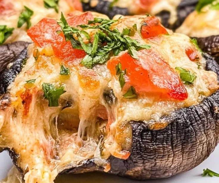Delicious stuffed portabella mushrooms filled with savory ingredients
