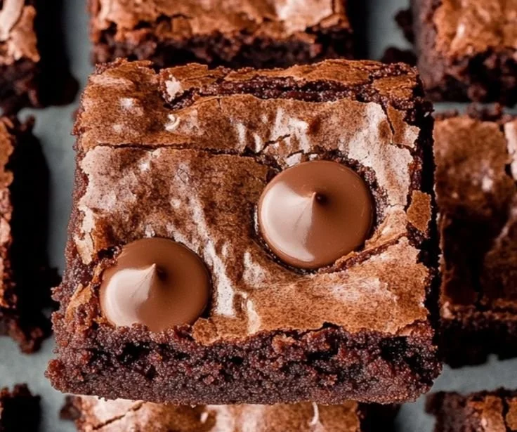 Delicious flourless brownies with a rich, fudgy texture on a plate