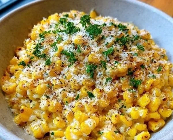 Delicious Garlic Parmesan Corn served as a savory side dish.