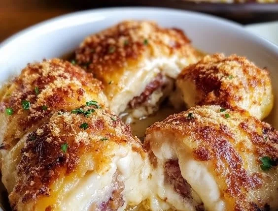 Gordon Ramsay's Chicken Cordon Bleu with crispy coating and cheese filling