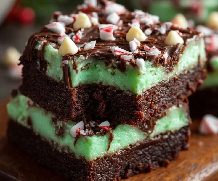 Grinch Peppermint Fudge in festive holiday packaging, showcasing its creamy texture.
