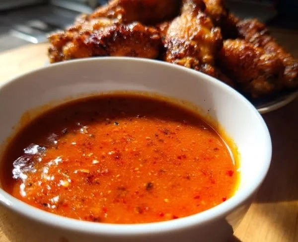 Honey-infused spicy ranch sauce served in a bowl.