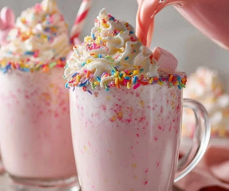 Creamy Easter Bunny Punch served in a colorful festive glass