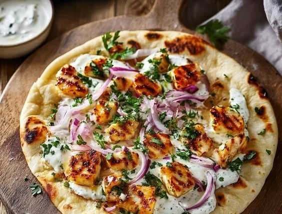 Hot Honey Halloumi stuffed in pita pockets with fresh ingredients