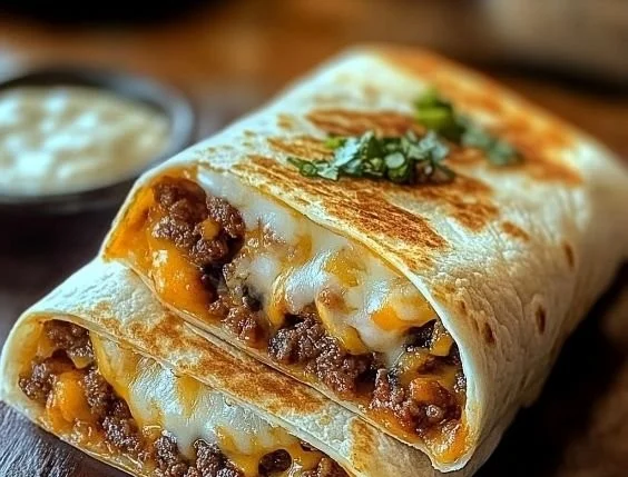 Delicious grilled cheese burrito filled with melted cheese and crispy goodness.