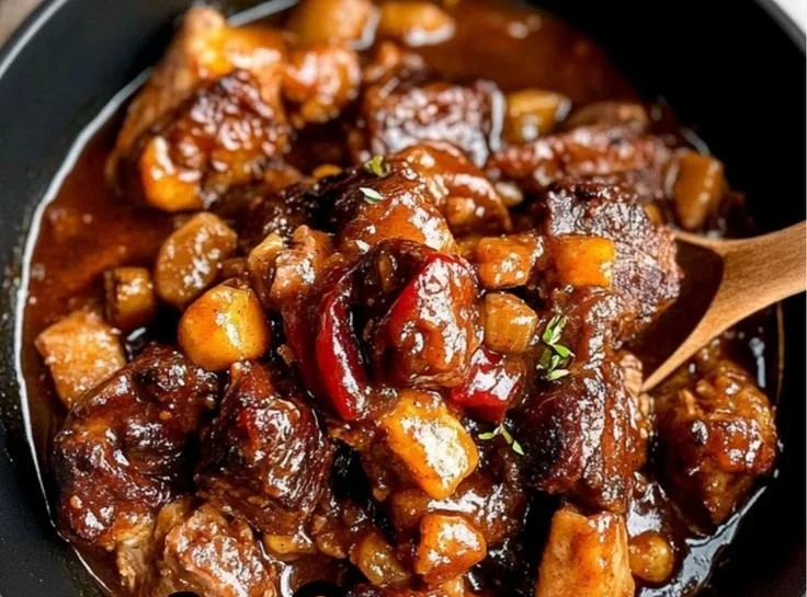 Delicious Jamaican Oxtail served with rice and peas