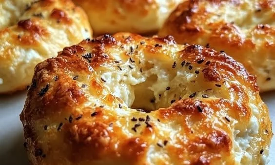 Garlic-Parmesan Cottage Cheese Bagels recipe with toppings