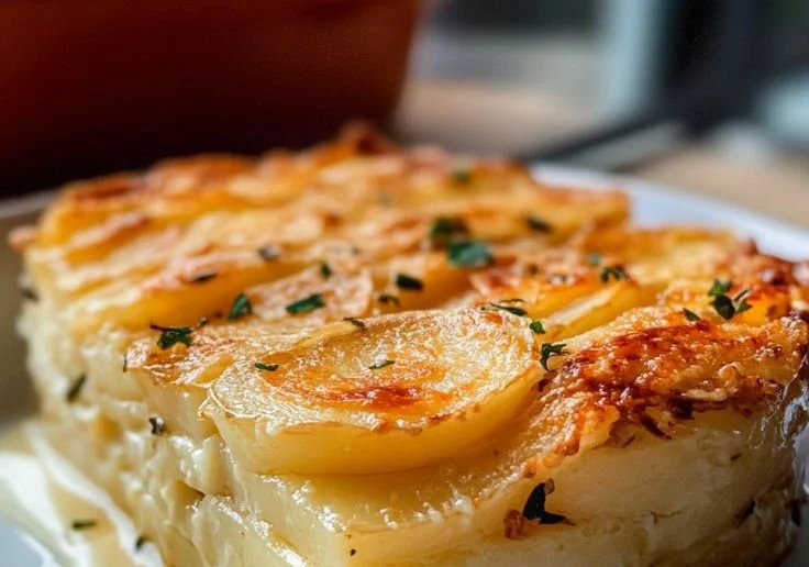 Delicious Dauphinoise Potatoes recipe with layers of creamy goodness