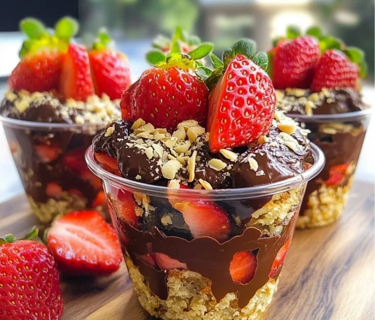 Delicious chocolate strawberry cups with fresh strawberries and rich chocolate
