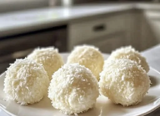 Easter Bunny Coconut Tails no-bake treats on a festive table