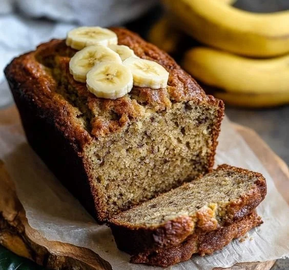 Delicious slice of eggless banana bread with nuts and chocolate chips