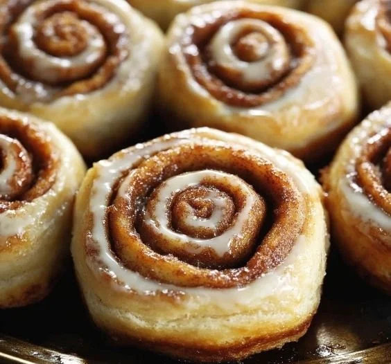 Delicious fat-free Greek yogurt cinnamon rolls on a plate