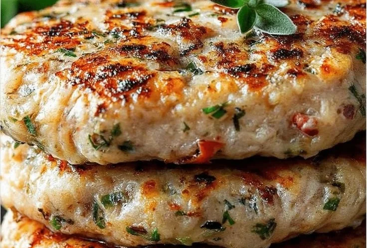Delicious Greek chicken burgers served with fresh tzatziki sauce