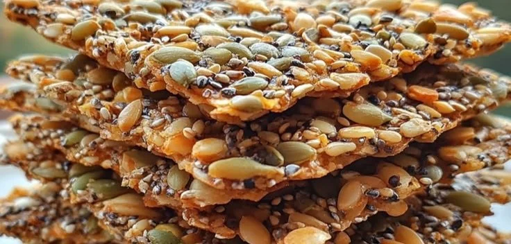 Healthy seed crispbread made with nutritious seeds and grains