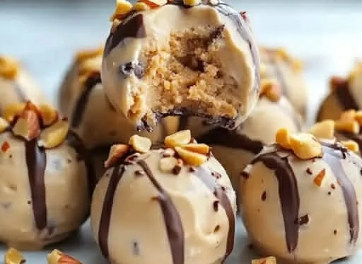 High-protein frozen peanut butter Greek yogurt bites in a bowl.