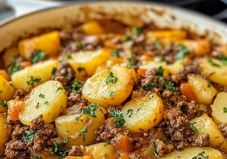 Hobo Casserole with Ground Beef, a comforting one-pot meal.