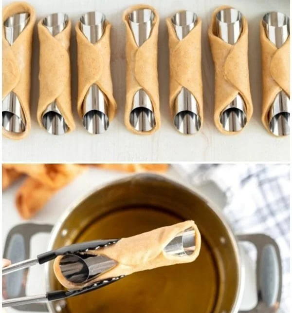 Homemade cannoli shells ready for filling with delicious cream