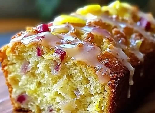 Delicious Lemon Rhubarb Loaf with bright flavors and fresh ingredients.