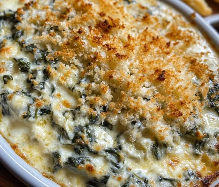 Creamy Longhorn Spinach Dip served with tortilla chips