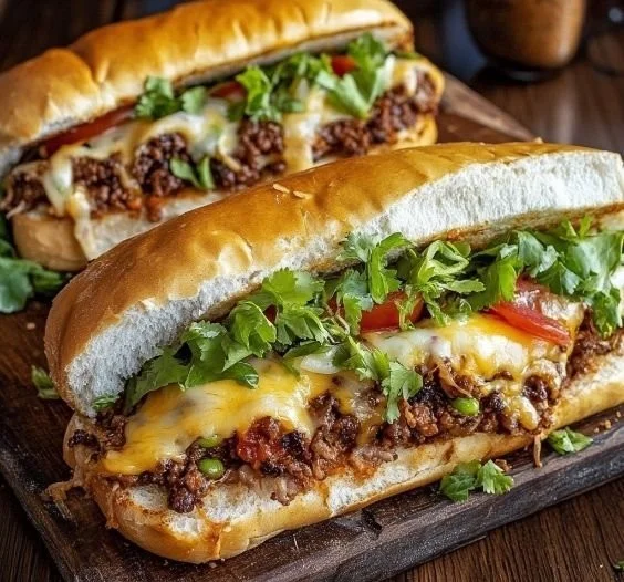 Delicious Mexican Chopped Cheese Sandwich with fresh ingredients