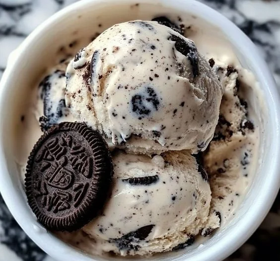 Delicious Ninja Creami Oreo Cookie Ice Cream in a bowl with crushed cookies on top