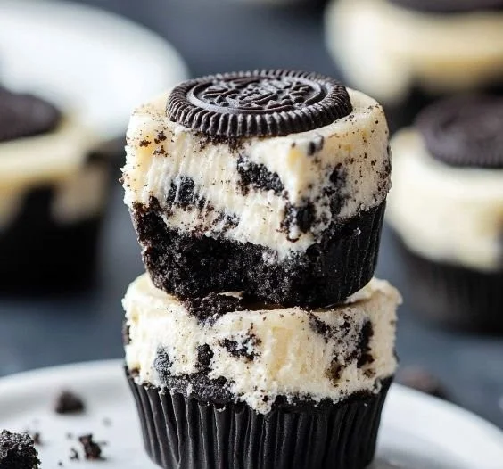 Delicious Oreo Cheesecake Bites ready to serve on a plate
