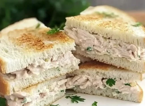 Savory chicken mayonnaise sandwich ready for a quick meal or snack.