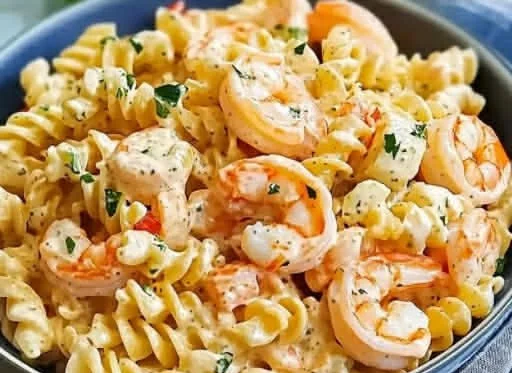 Delicious Seafood Pasta Salad for summer gatherings with fresh ingredients.